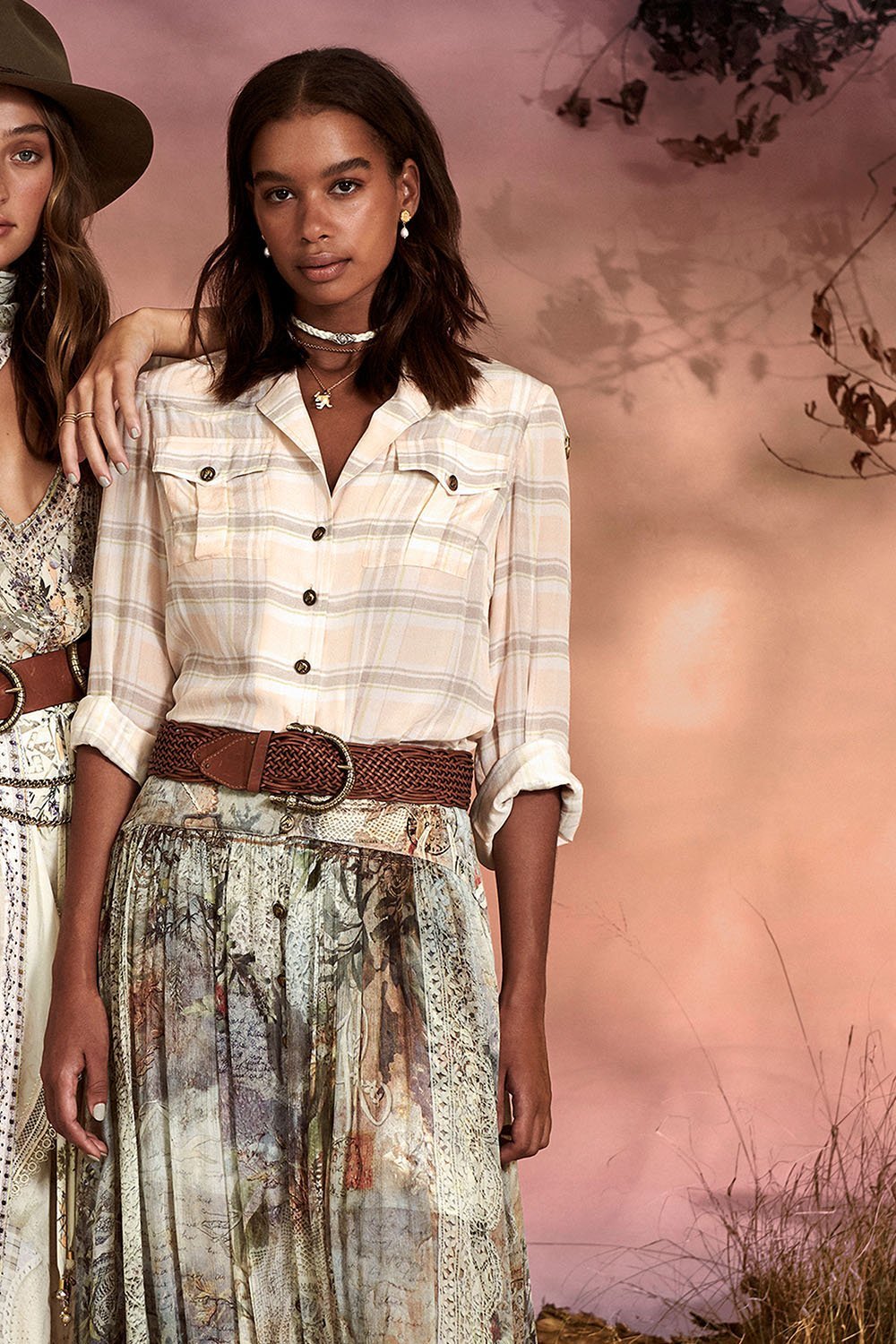 WOVEN LEATHER BELT TAN