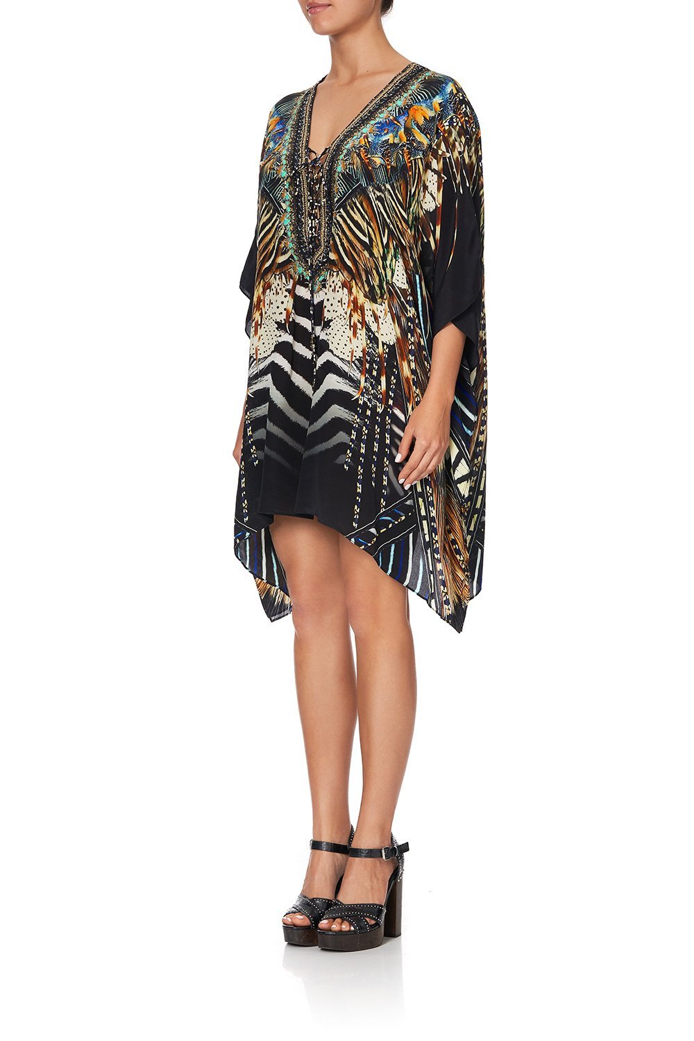 SHORT LACE UP KAFTAN LOST PARADISE