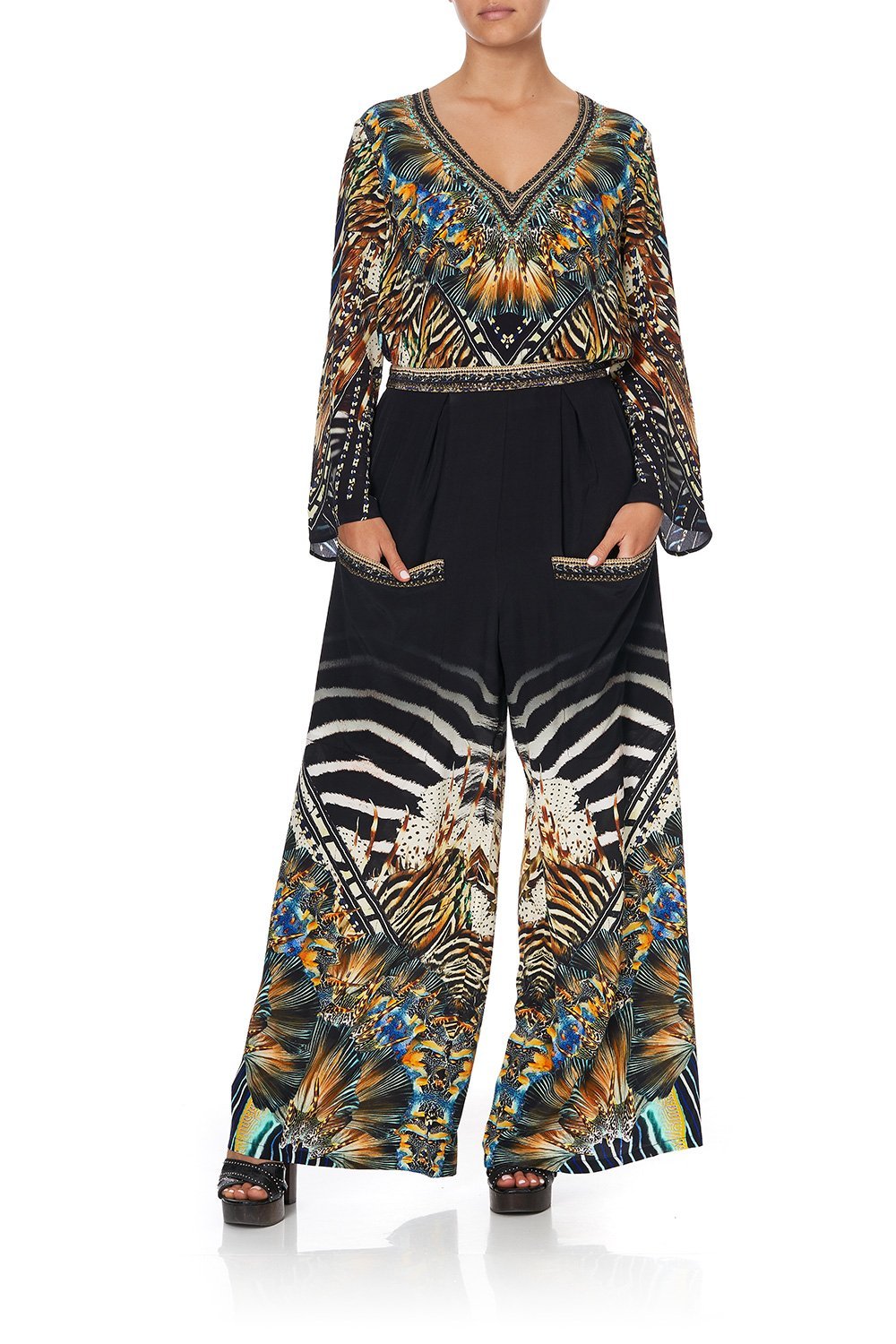 WIDE LEG TROUSER WITH FRONT POCKETS LOST PARADISE