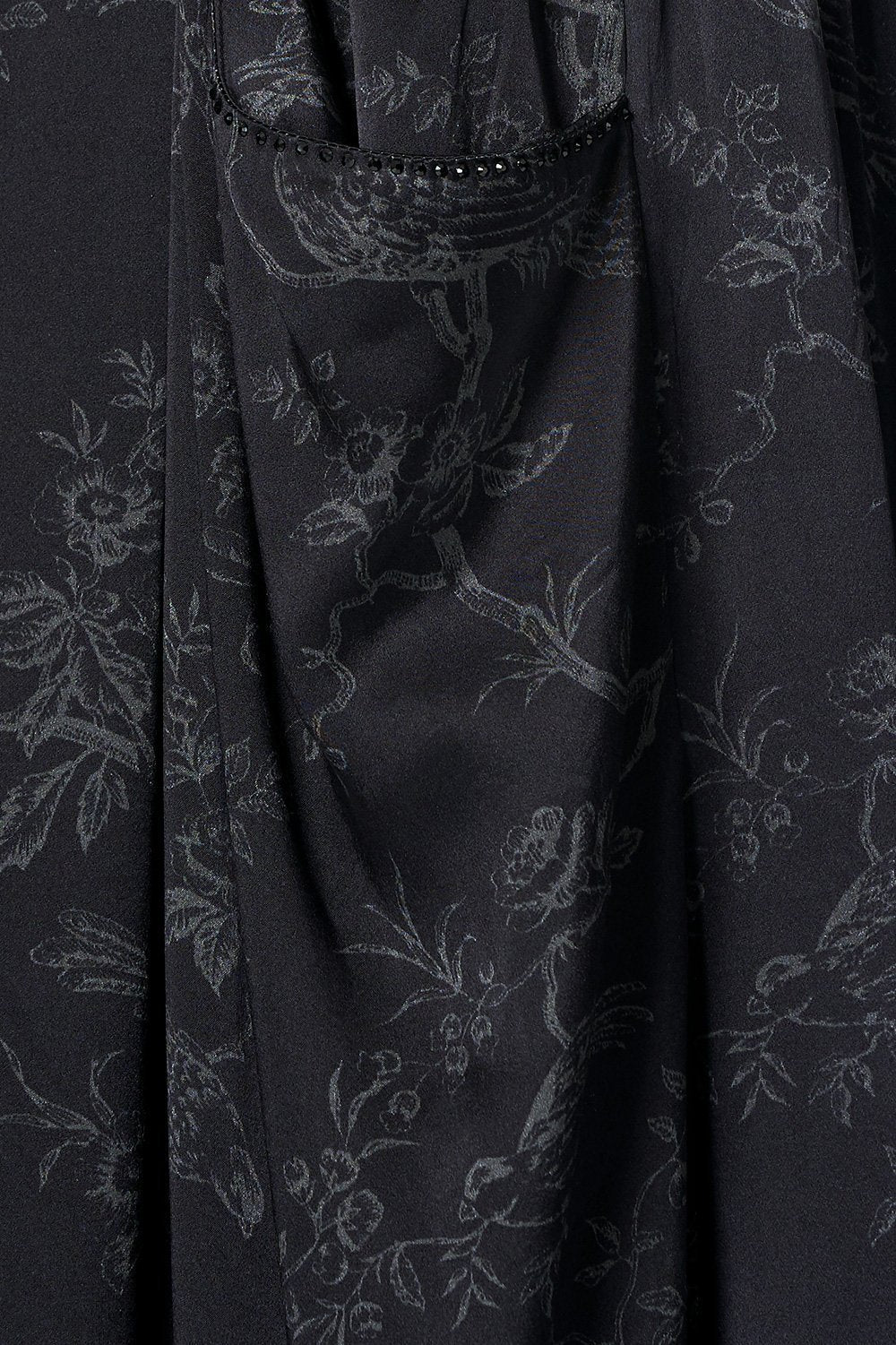 WIDE LEG PANT WITH GATHERED POCKETS NOIR BOUDOIR