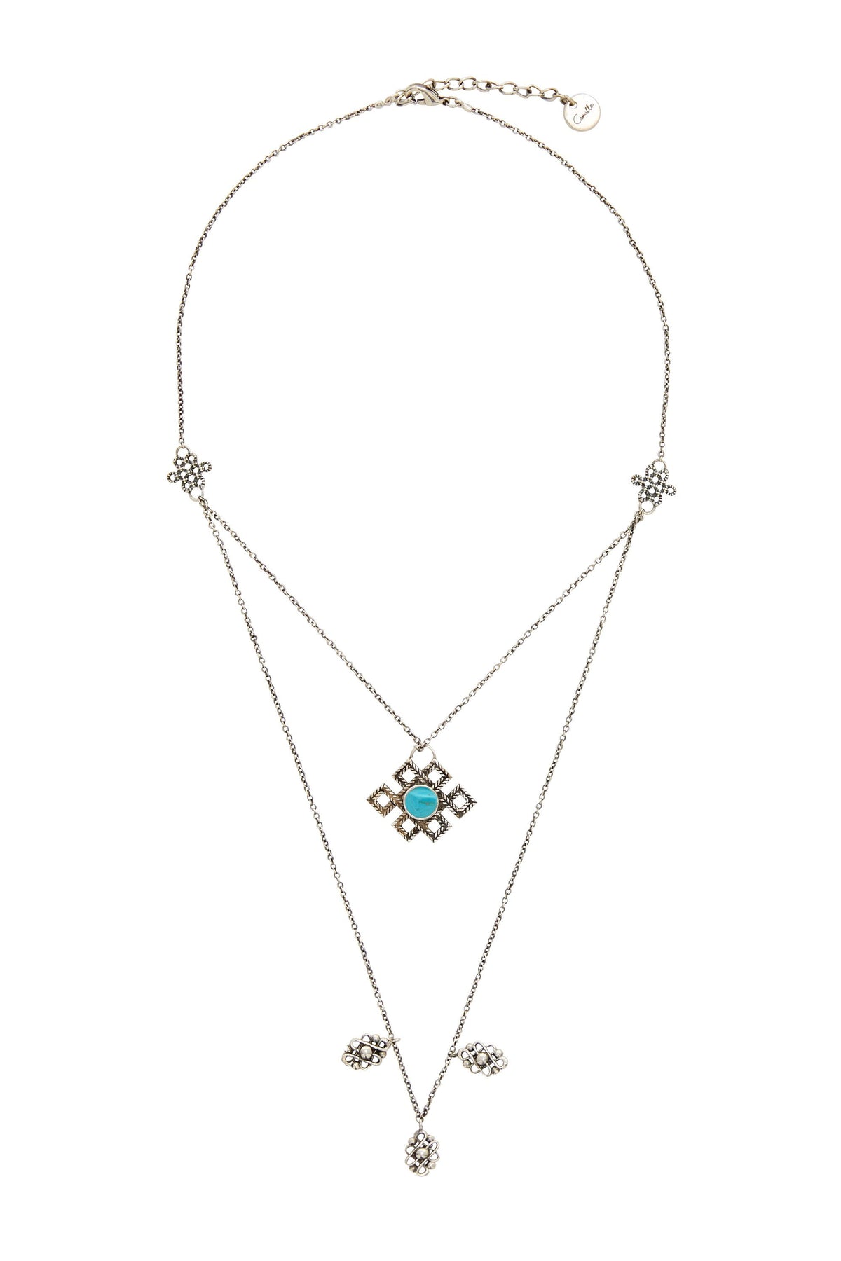 PHOENIX RISE SILVER V POINT MOTIF NECKLACE