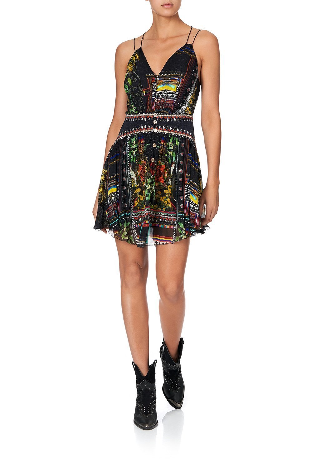 SHORT DRESS WITH SHAPED WAISTBAND BLACKHEATH BETTY