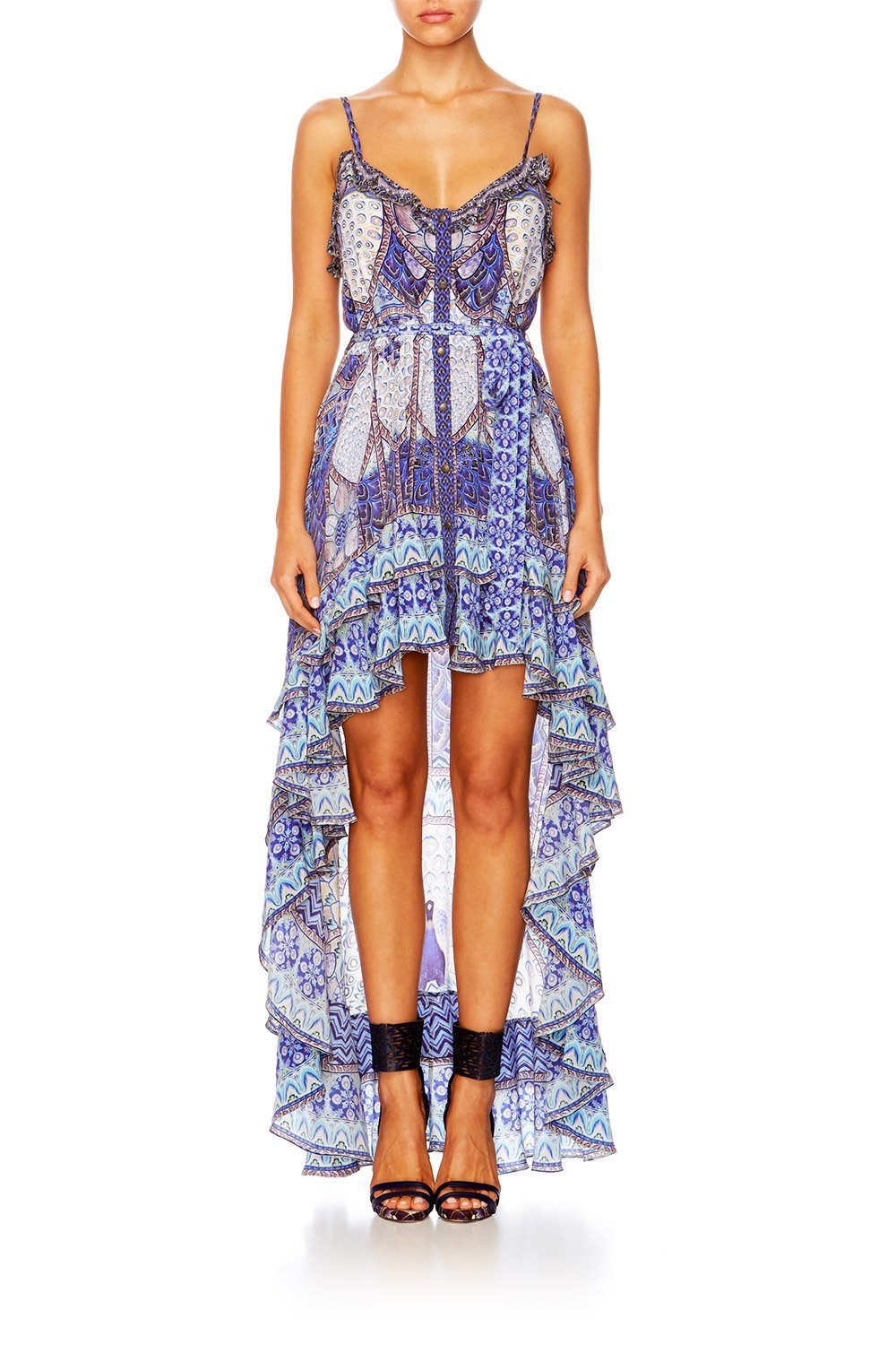 CAMILLA WINGS TO FLY HIGH LOW BUTTON DOWN DRESS