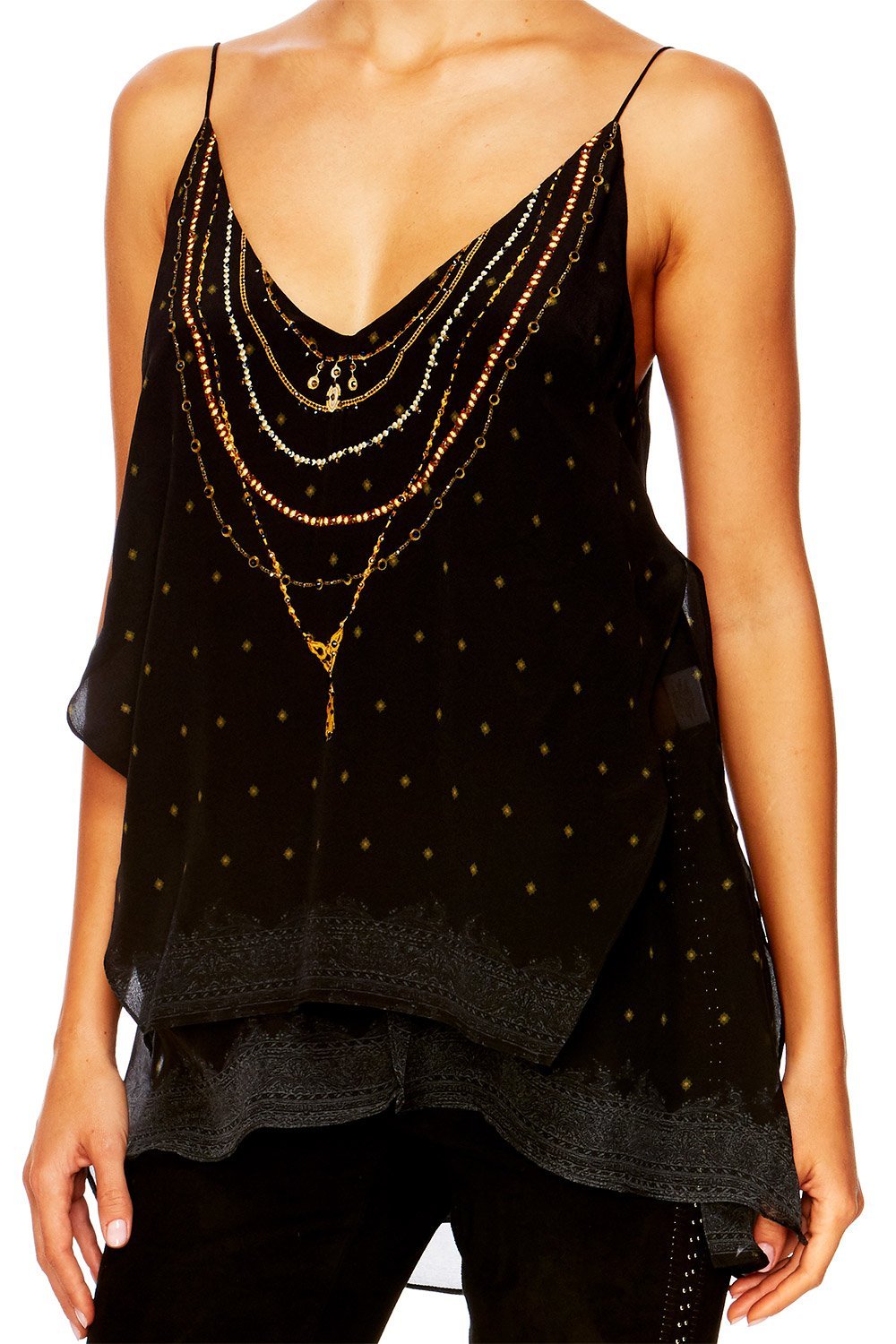 LUCKY STARS MULTI LAYER V NECK TOP