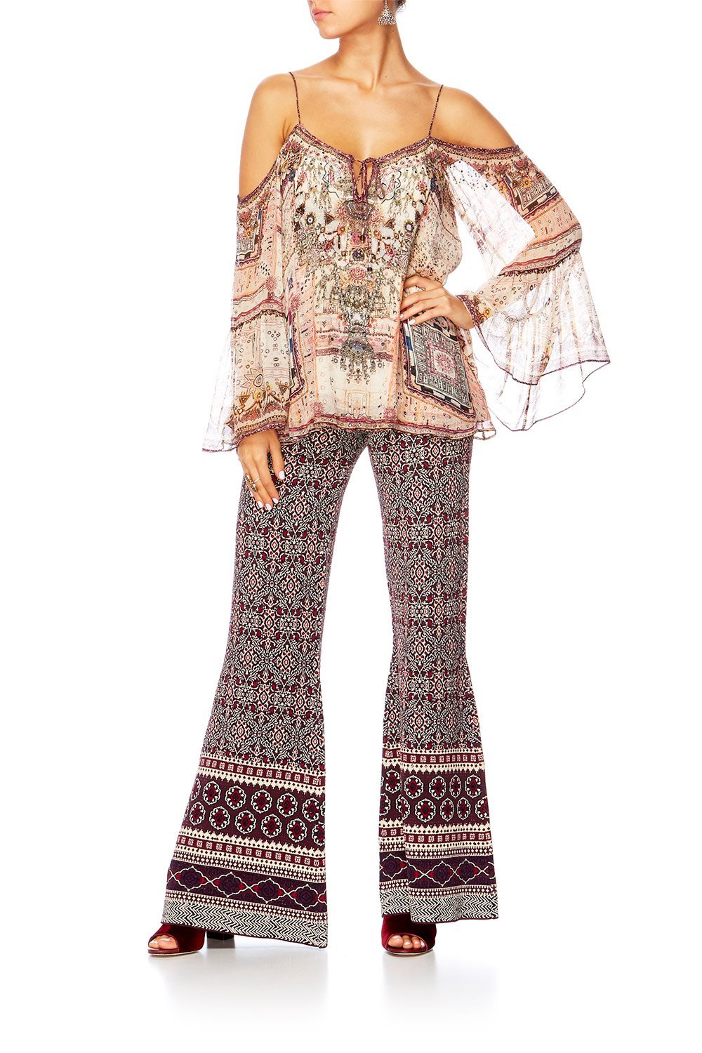 MAPPED OUT FLARED KNIT PANT