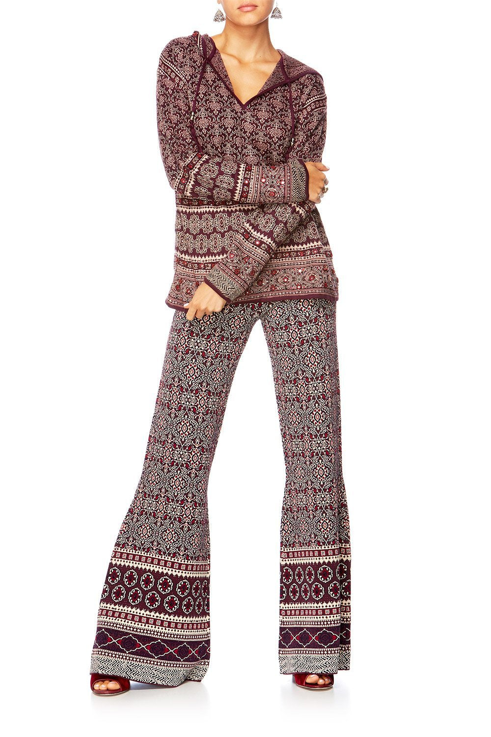 MAPPED OUT FLARED KNIT PANT