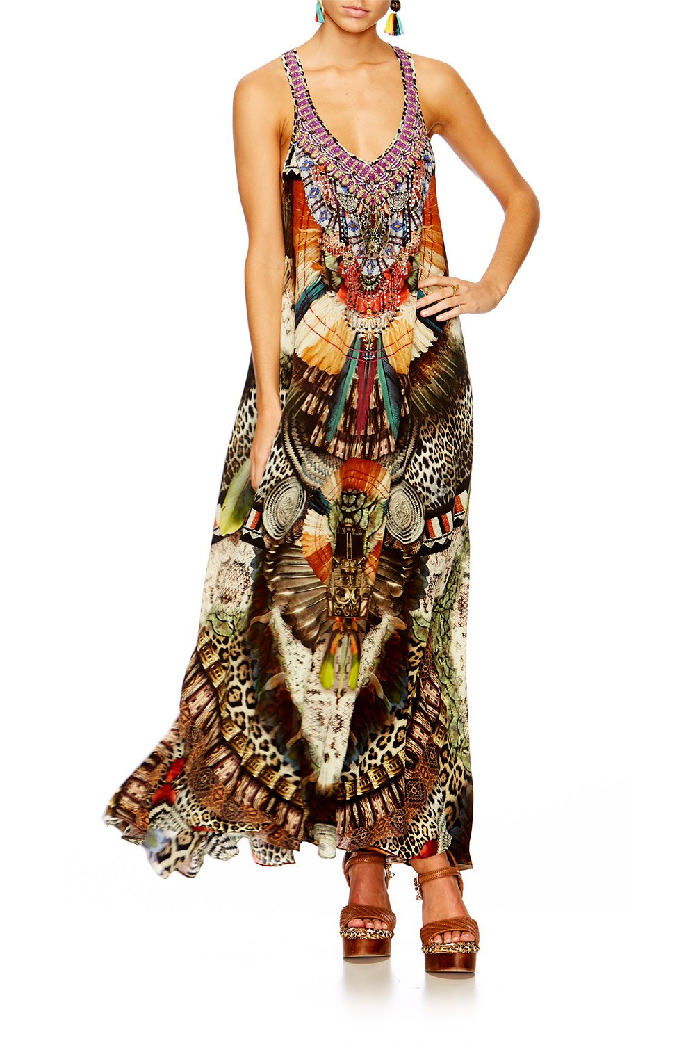 LIGHT MY FIRE V NECK RACER BACK DRESS