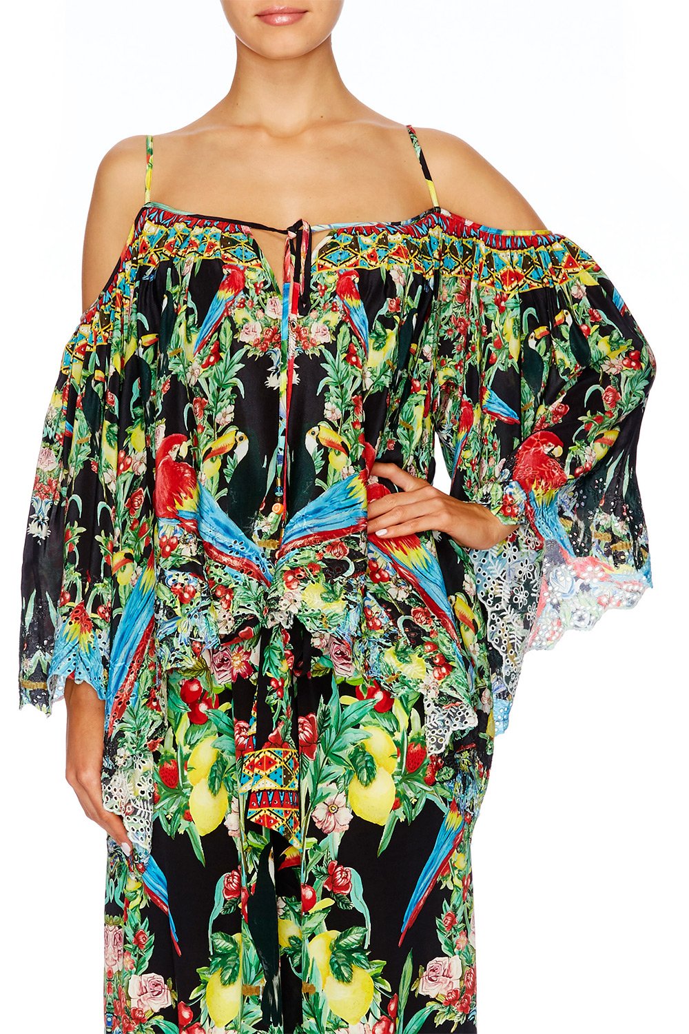 TOUCAN PLAY LONG SLEEVE DROP SHOULDER TOP