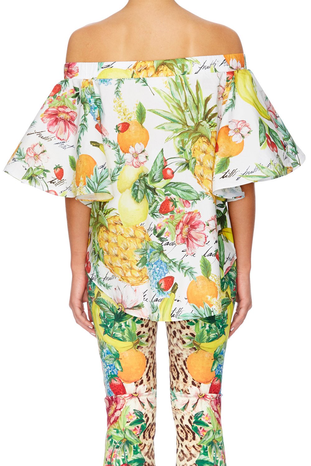 THERES NO PLACE LIKE RIO ELASTICATED FLOUNCE TOP