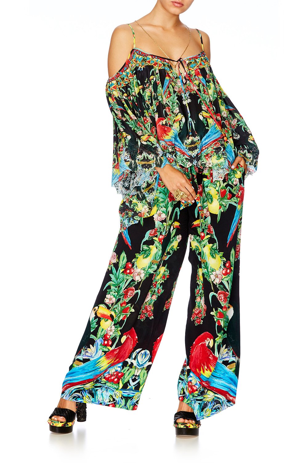 TOUCAN PLAY LONG SLEEVE DROP SHOULDER TOP