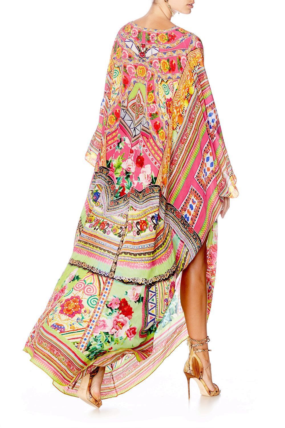 HANI HONEY SPLIT HEM LACE UP KAFTAN