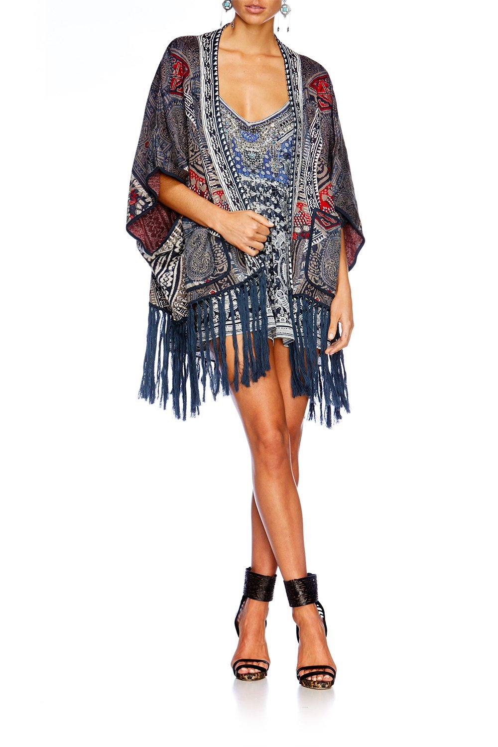 TEACHERS PET PONCHO W POCKETS & FRINGING