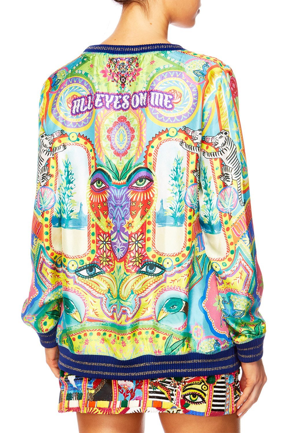 COLOUR MY WORLD WOVEN ROUND NECK SWEATER