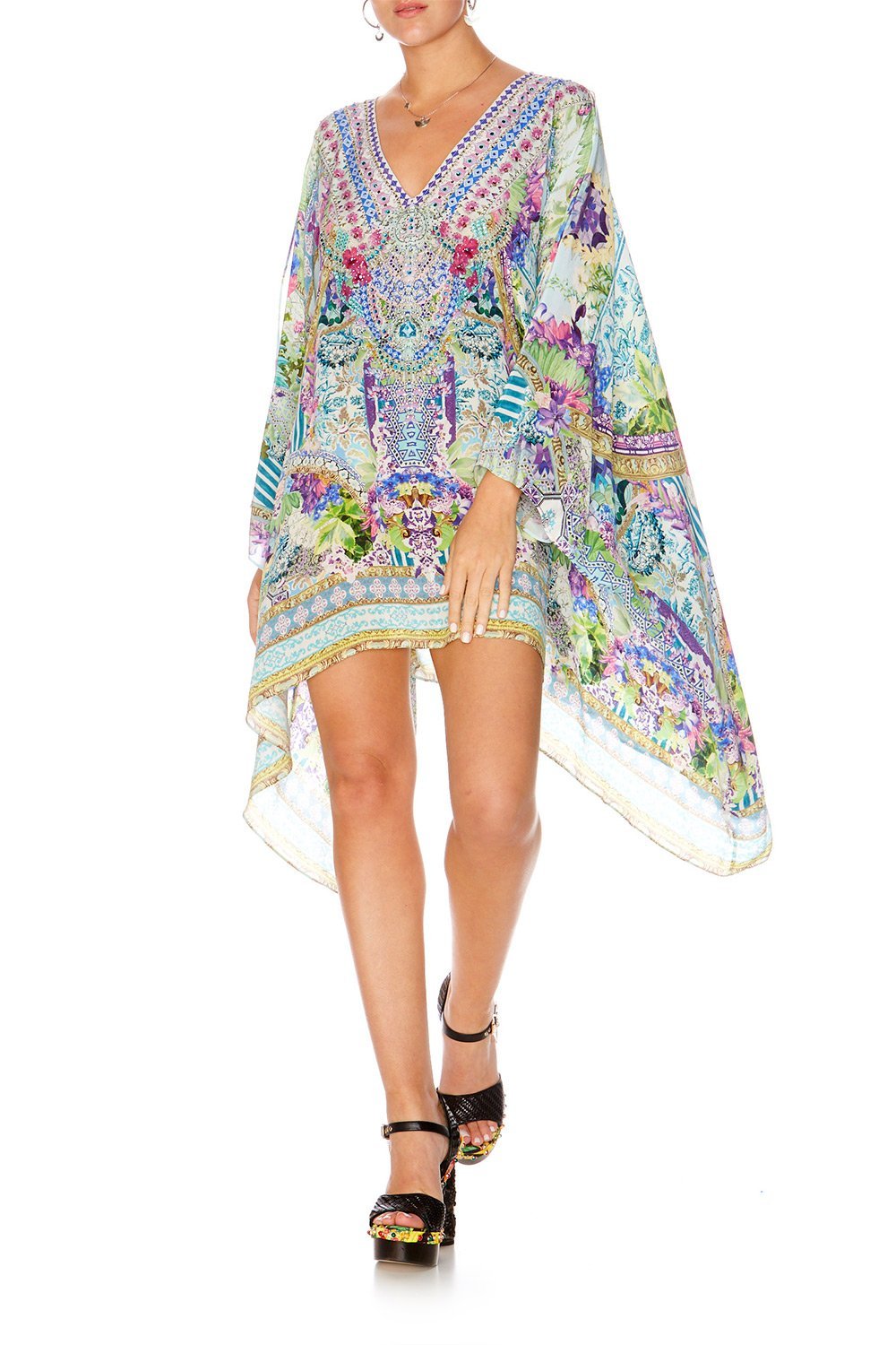 SALVADOR FIELDS FOREVER SPLIT SHOULDER SHORT KAFTAN