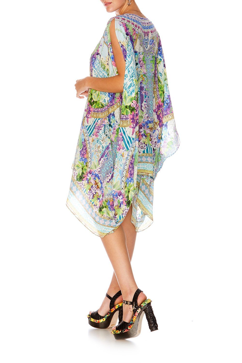 SALVADOR FIELDS FOREVER SPLIT SHOULDER SHORT KAFTAN