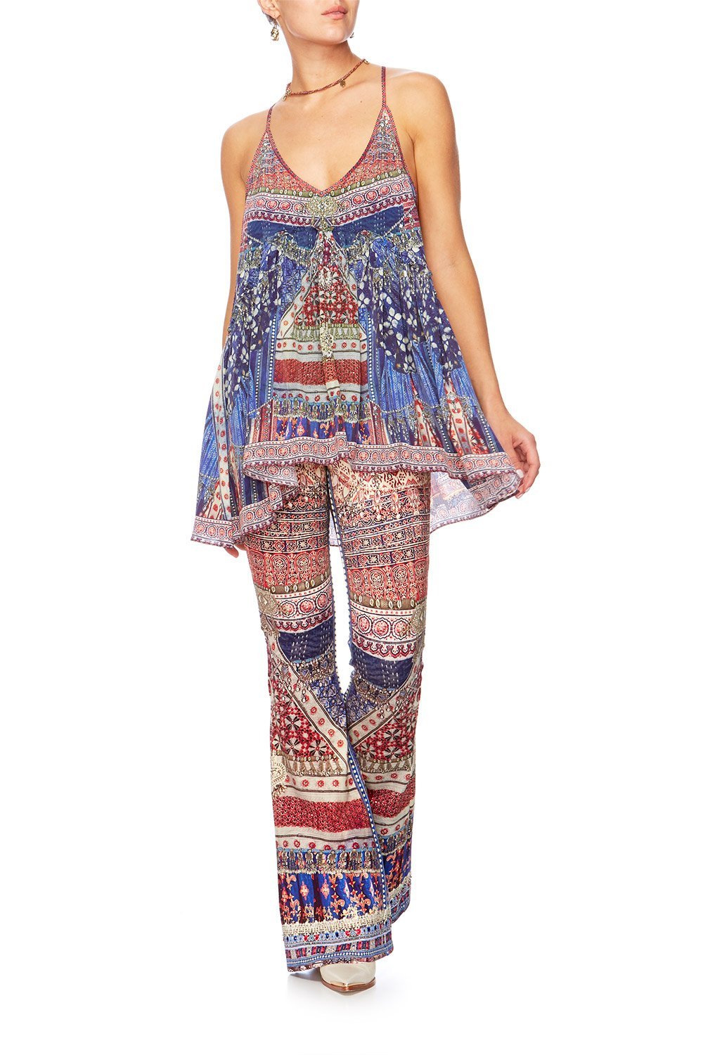 OVERNIGHT BAG HIGH WAISTED FLARED TROUSER