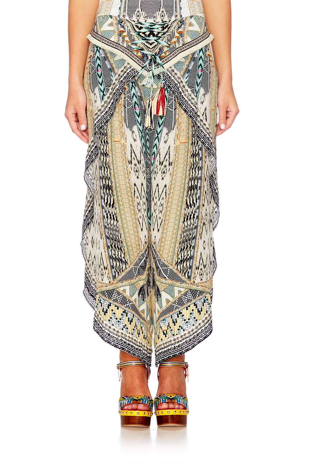 WEAVE ON TIE DETAIL WRAP OVER HAREM