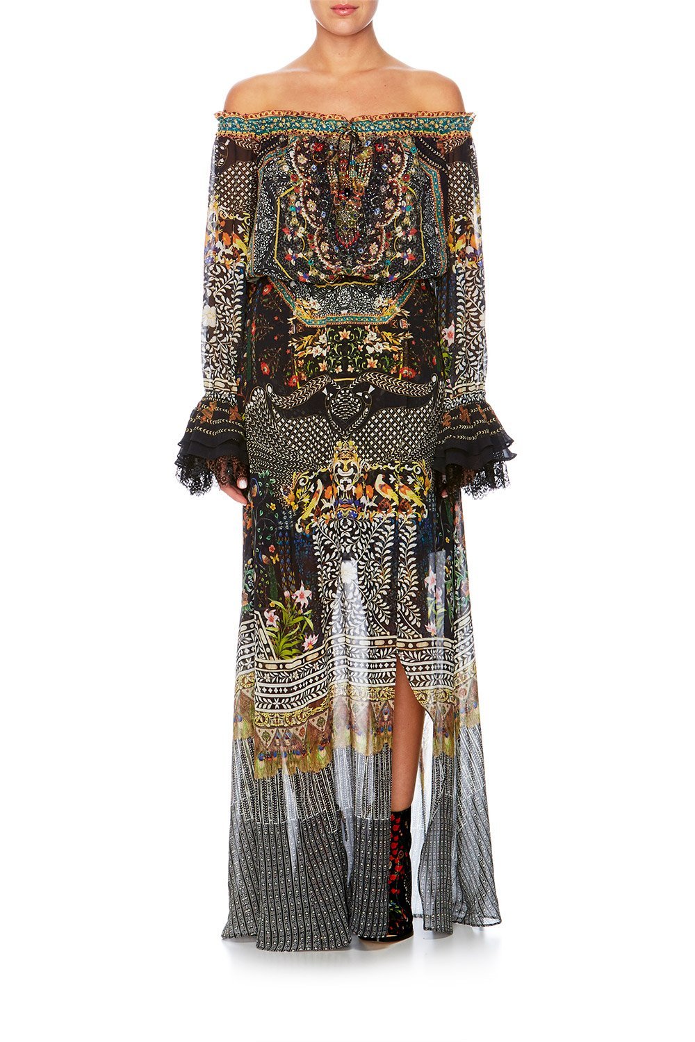 BEHIND CLOSED DOORS DROP SHOULDER SPLIT DRESS