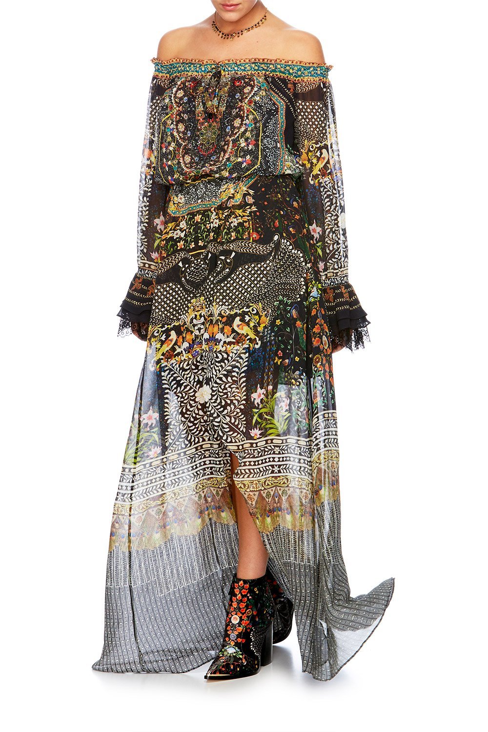 BEHIND CLOSED DOORS DROP SHOULDER SPLIT DRESS