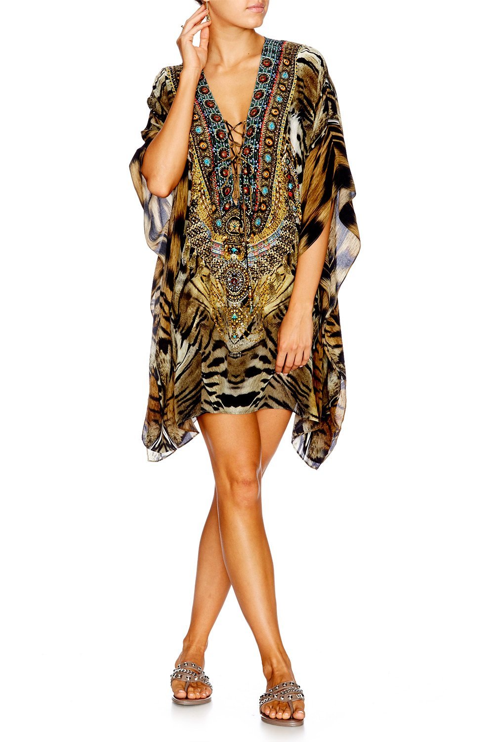 GIVEN TO THE WILD SHORT LACE UP KAFTAN