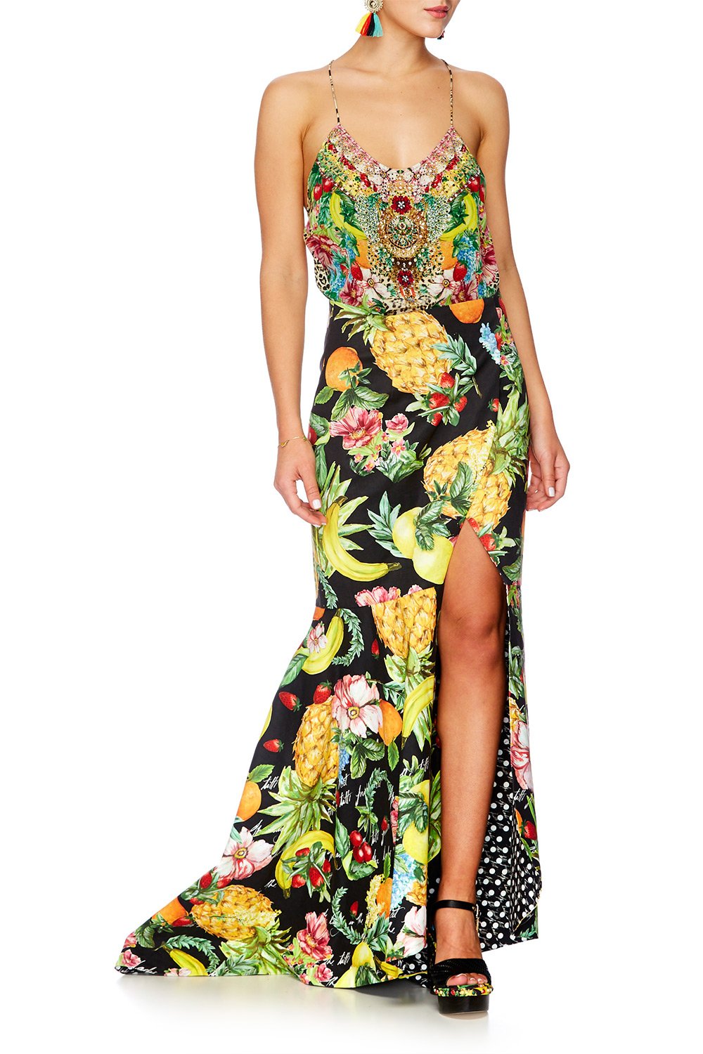 CALL ME CARMEN WRAP SKIRT W FRONT TUCKS