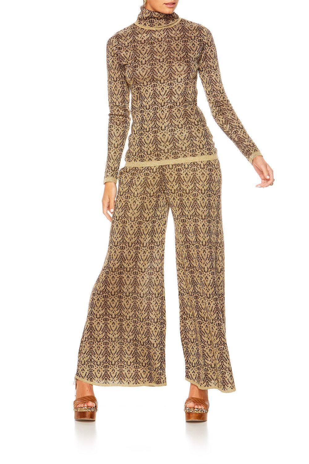 THE GYPSY LOUNGE FLARED KNIT TROUSER