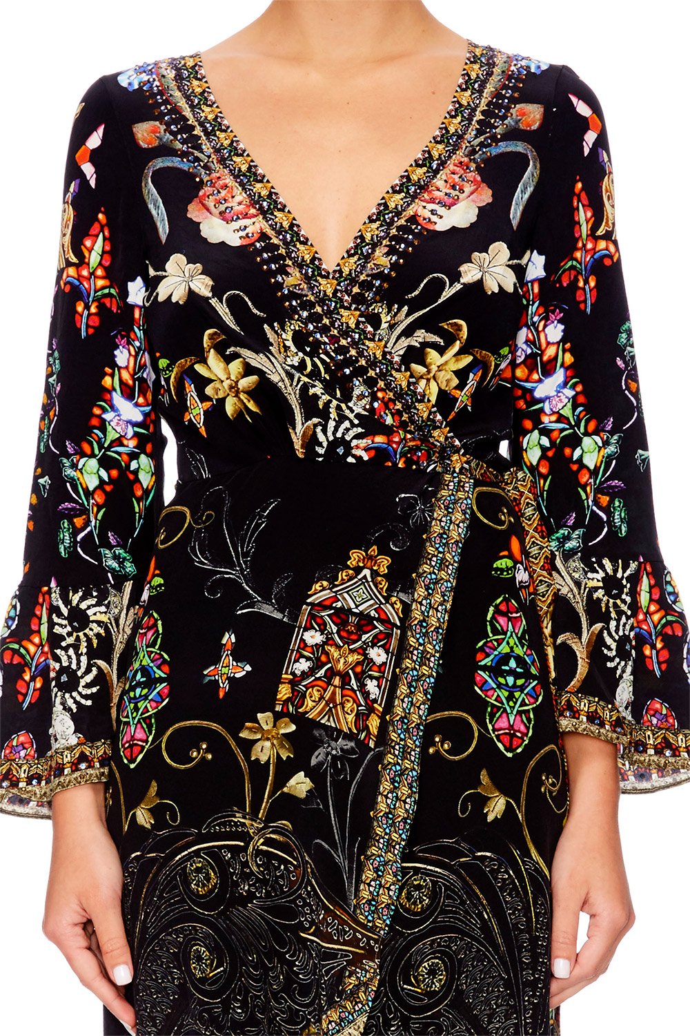 DANCING IN THE DARK LONG SLEEVE WRAP DRESS