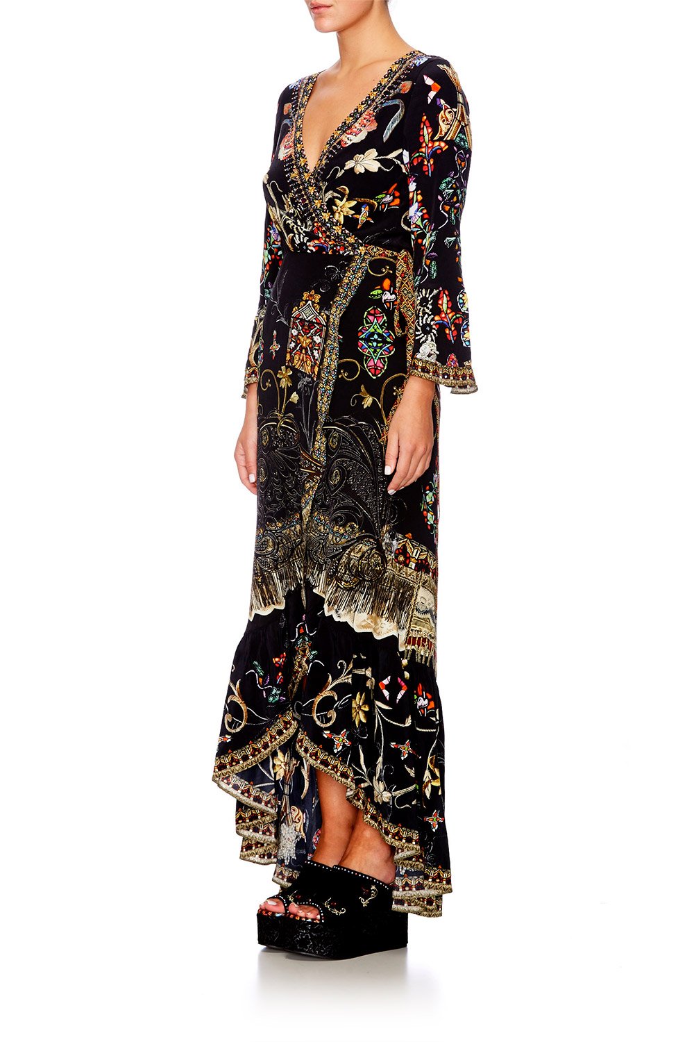 DANCING IN THE DARK LONG SLEEVE WRAP DRESS