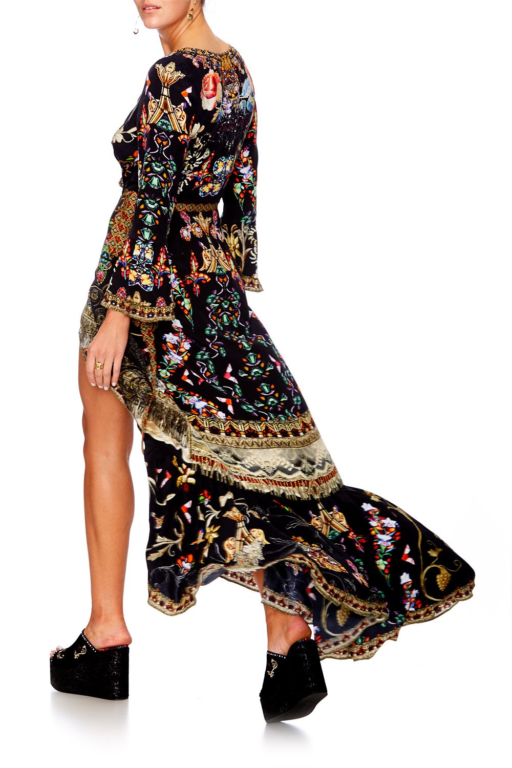 DANCING IN THE DARK LONG SLEEVE WRAP DRESS
