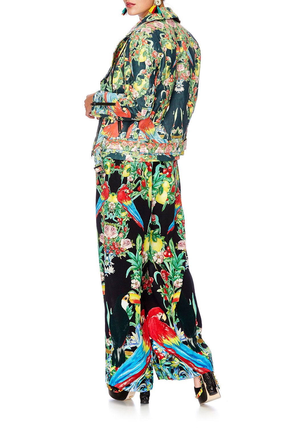 TOUCAN PLAY LEATHER JACKET WITH BELT