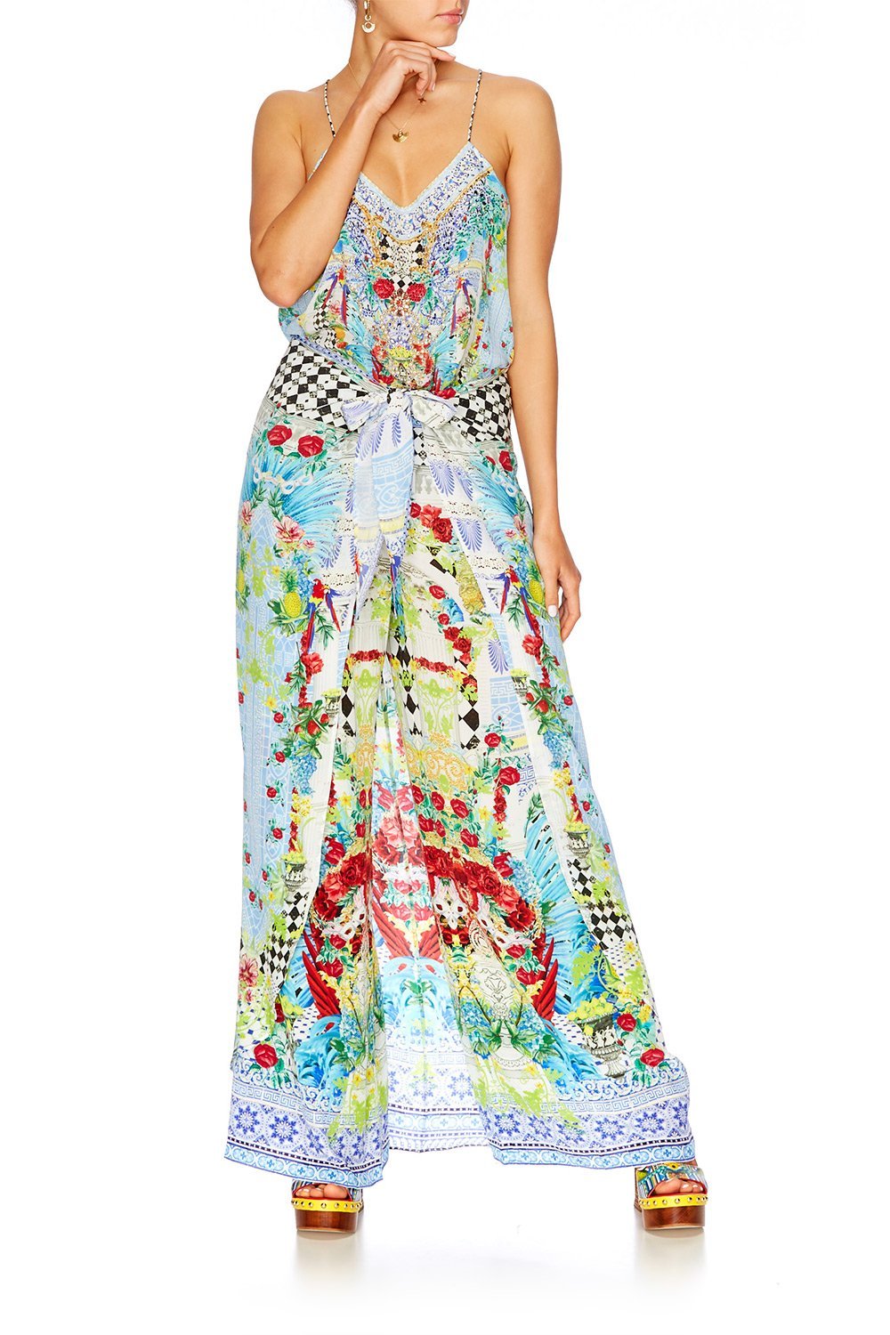 MASKING MADNESS LOOSE TROUSER WITH TIE FRONT