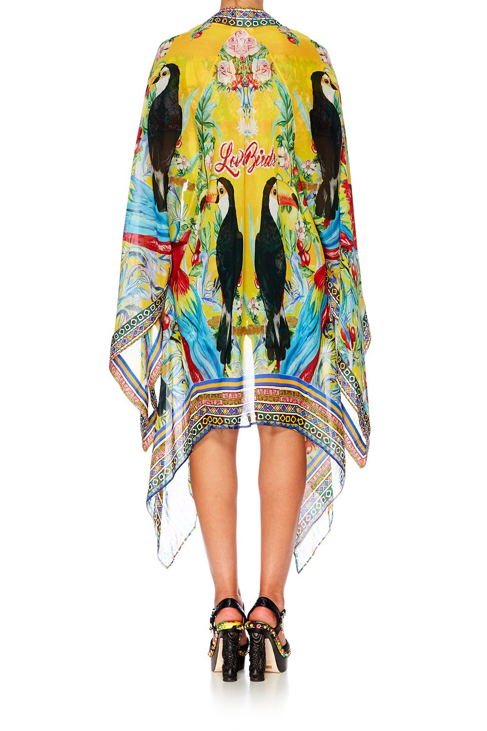 LOVE BIRDS LONG DRAPED ROBE