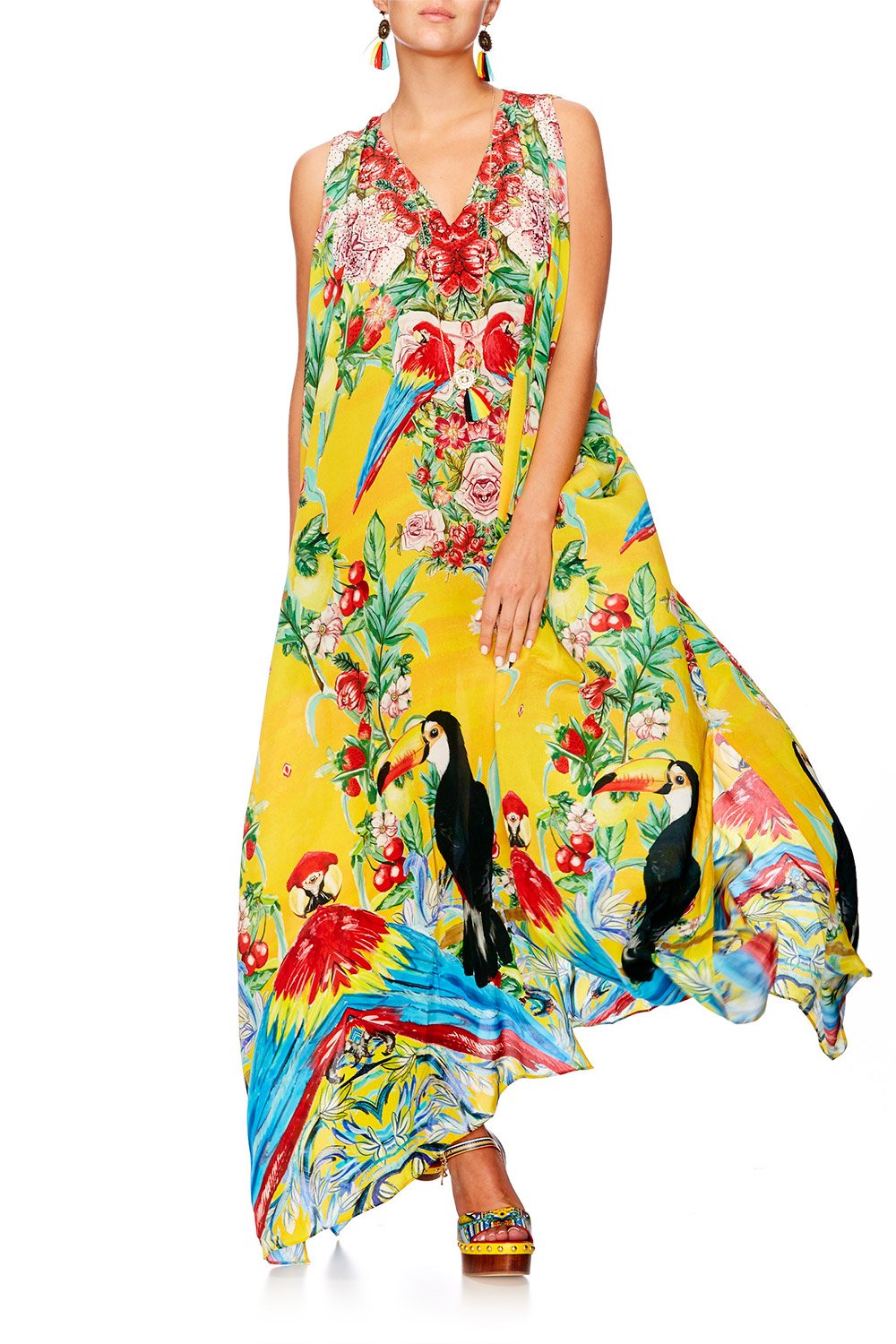 LOVE BIRDS SLIT FRONT & SLEEVE KAFTAN