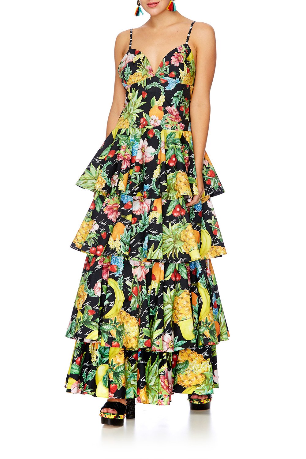 CALL ME CARMEN GATHERED TIERED DRESS