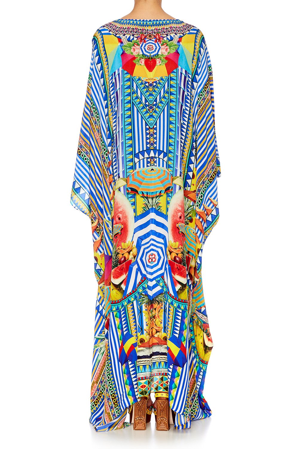 BOOK A SHADE SPLIT HEM LACE UP KAFTAN