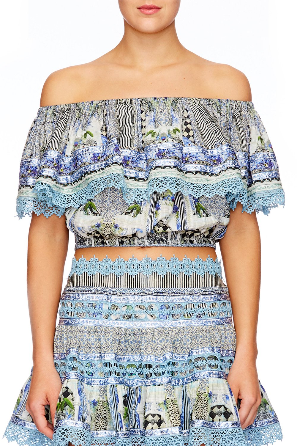 THE SWEET ESCAPE OFF SHOULDER FRILL TOP