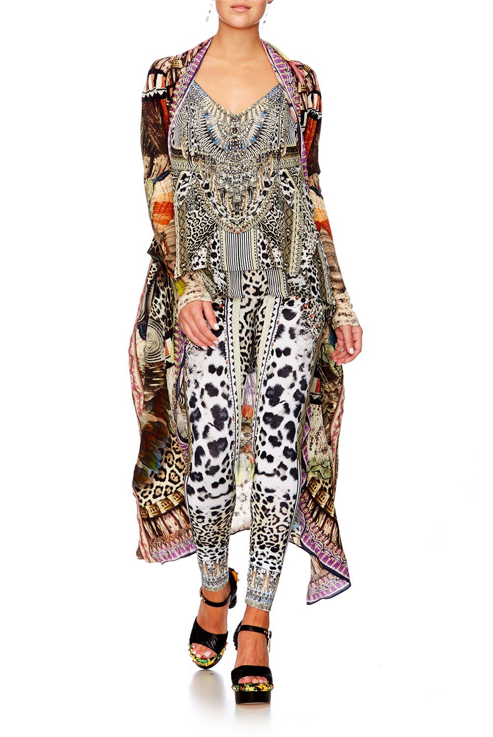 ANIMAL INSTINCT MULTI LAYER V NECK TOP