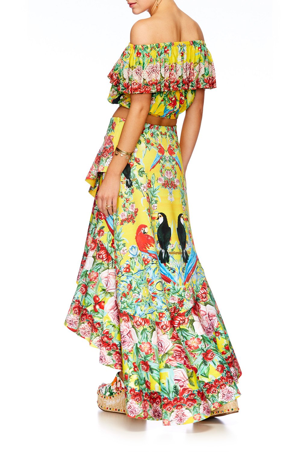 LOVE BIRDS ASYMMETRIC FLOUNCE SKIRT