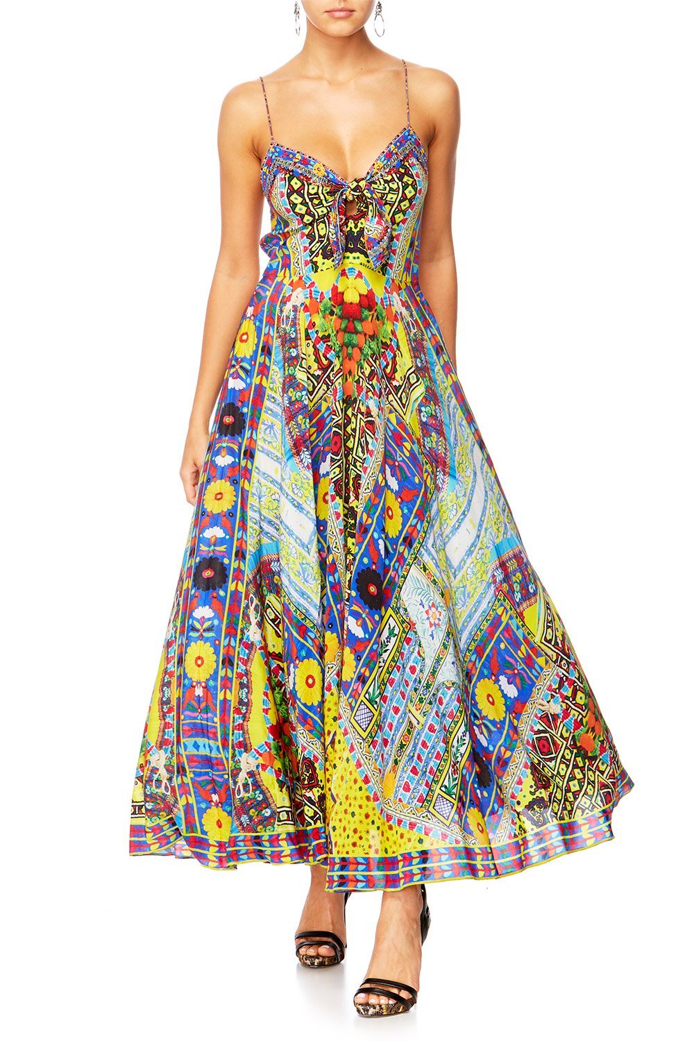 INSIDE MY MIND LONG DRESS W TIE FRONT