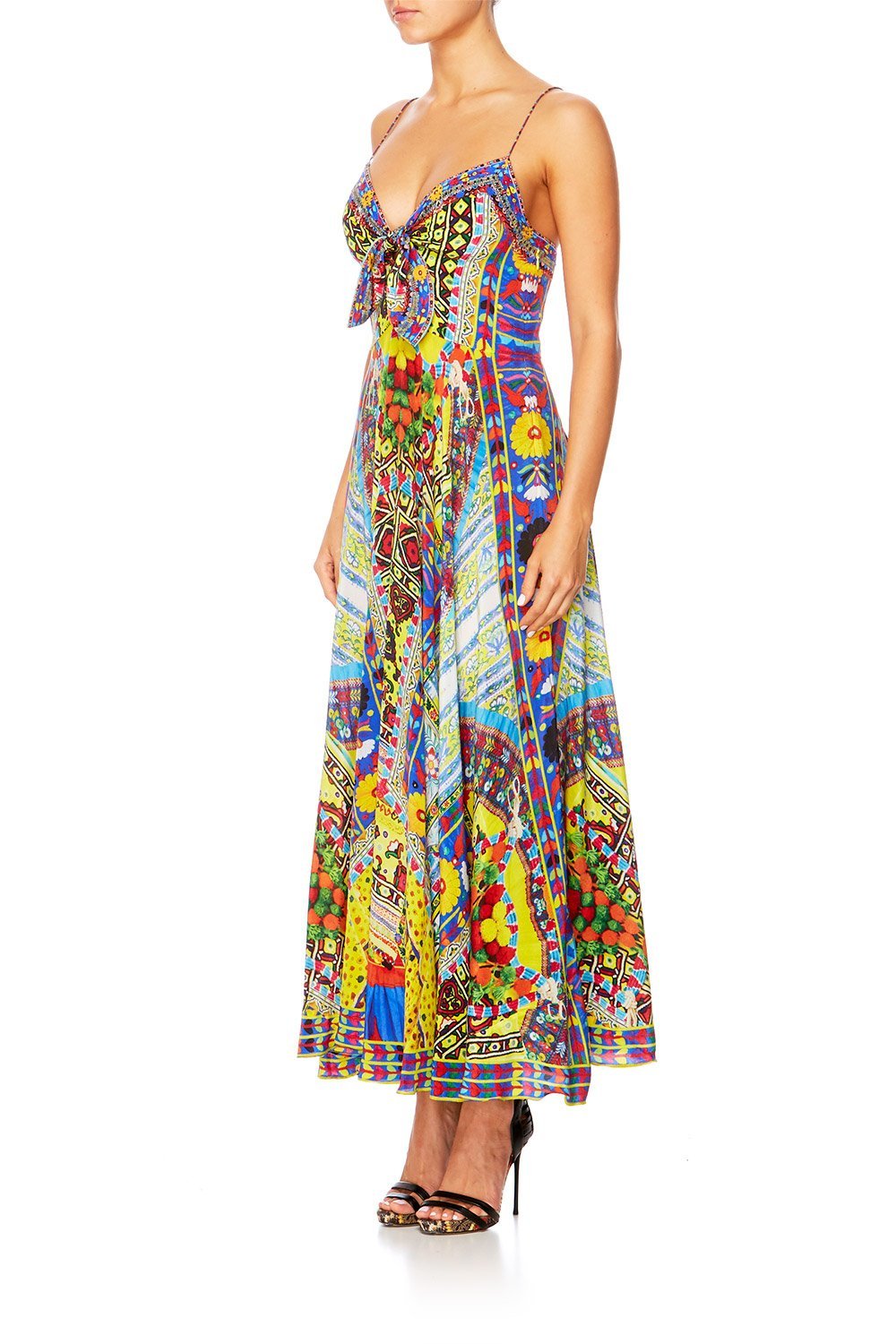 INSIDE MY MIND LONG DRESS W TIE FRONT