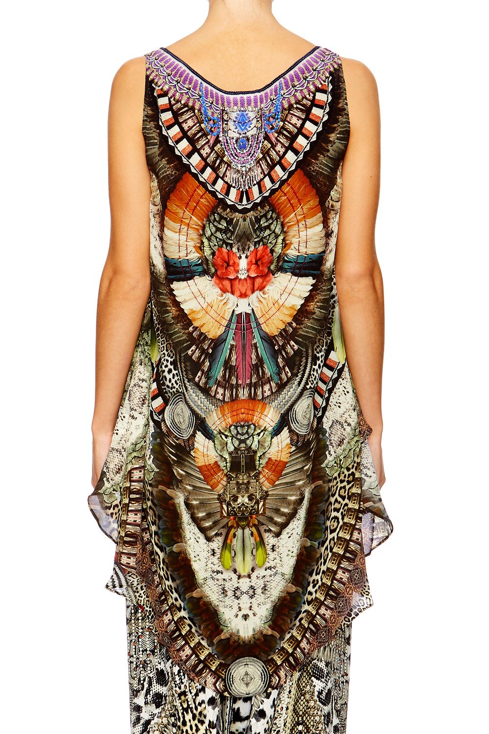 LIGHT MY FIRE SCOOP NECK TOP WITH LONG BACK