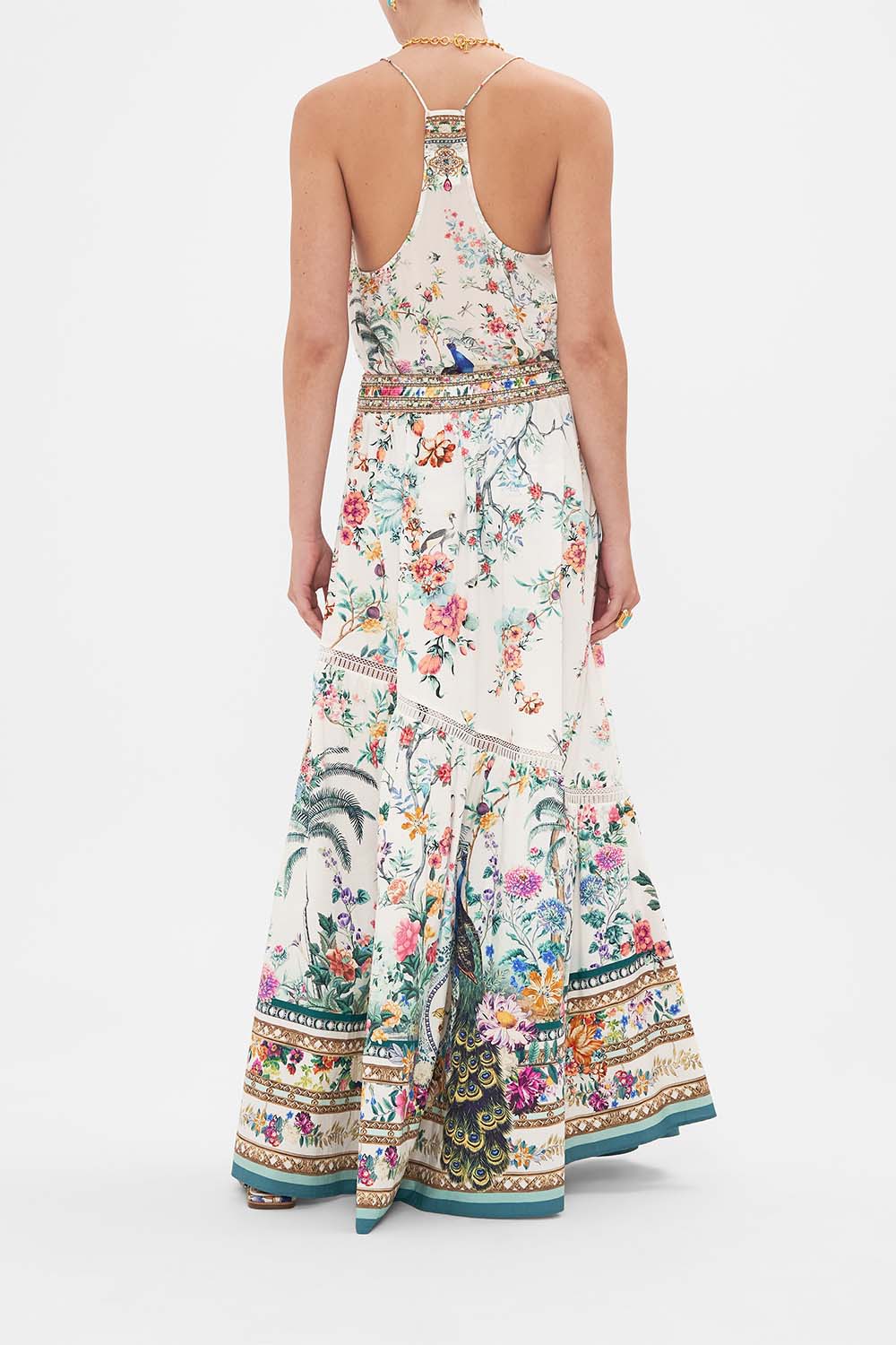 CAMILLA maxi skirt in Plumes and Parterres print