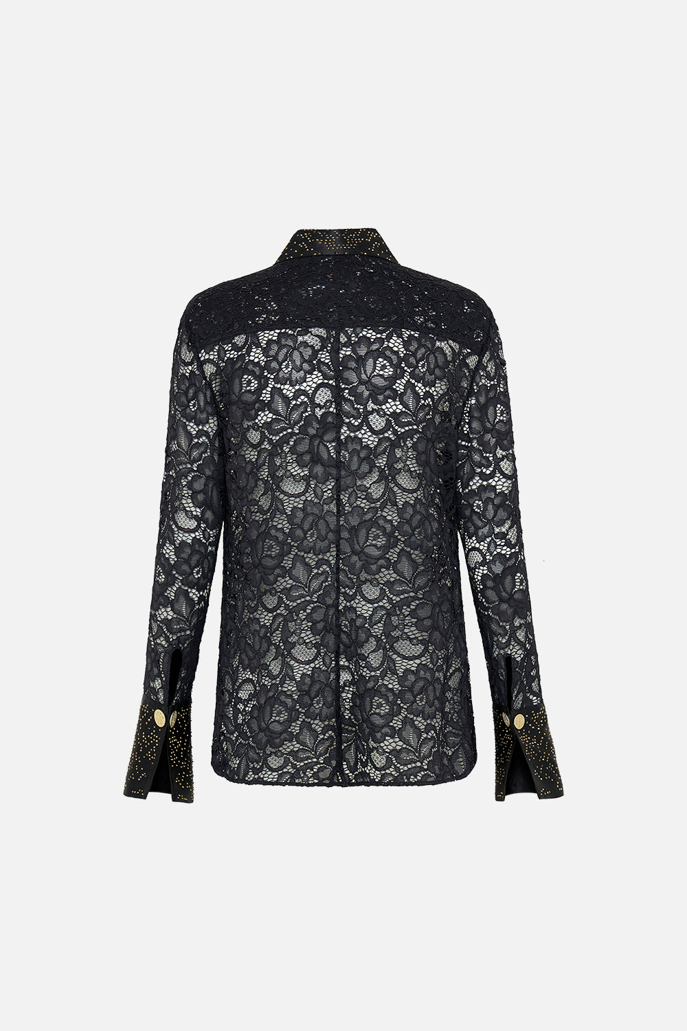 CAMILLA lace shirt in Nouveau Noir print