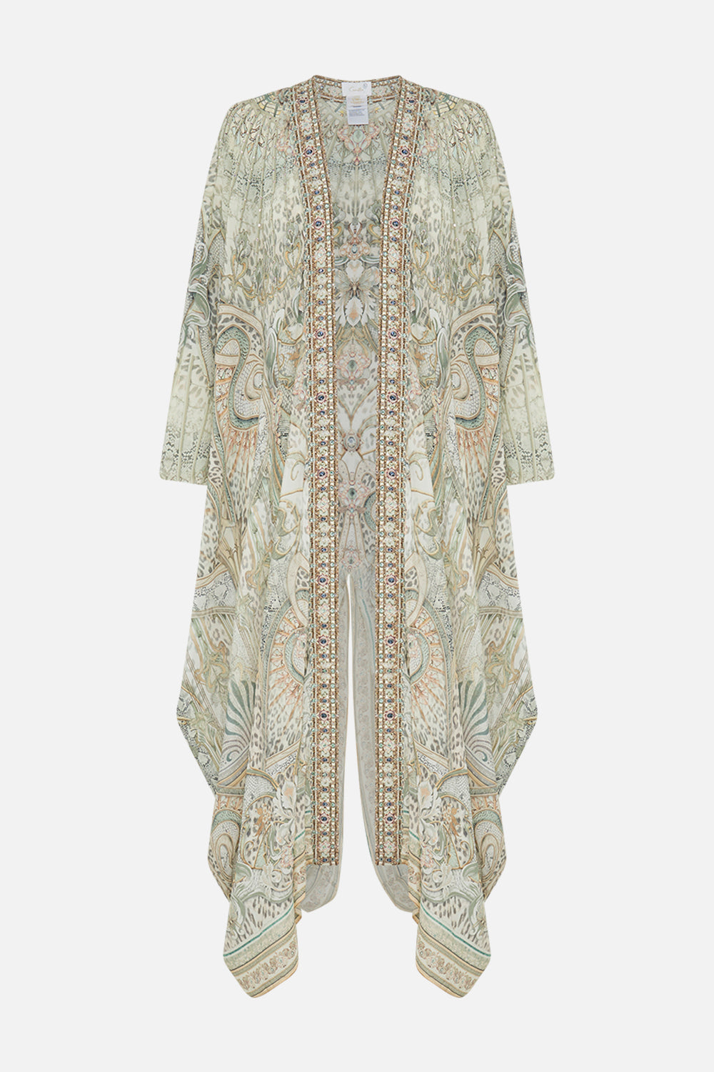 CAMILLA silk layer in Ivory Tower Tales print