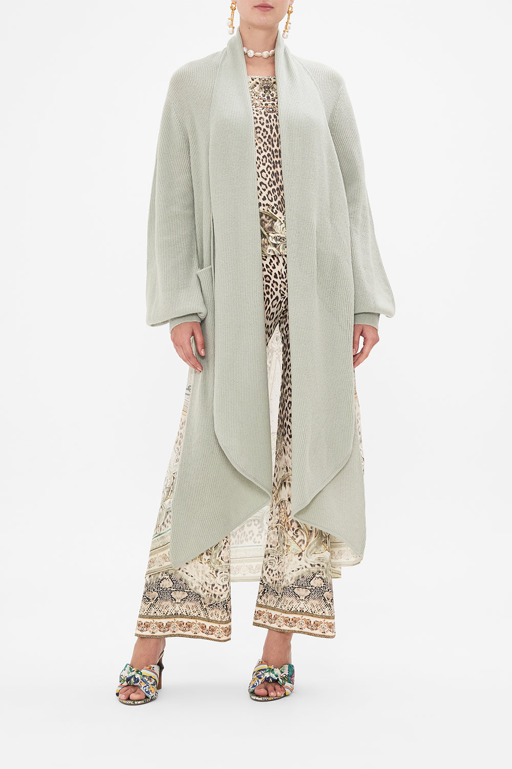 CAMILLA wool cashmere knit in Looking Glass Houses print