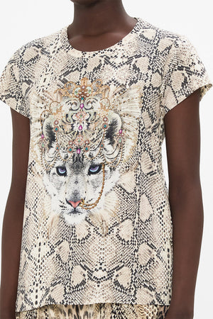 CAMILLA fitted t shirt in Looking Glass Houses print