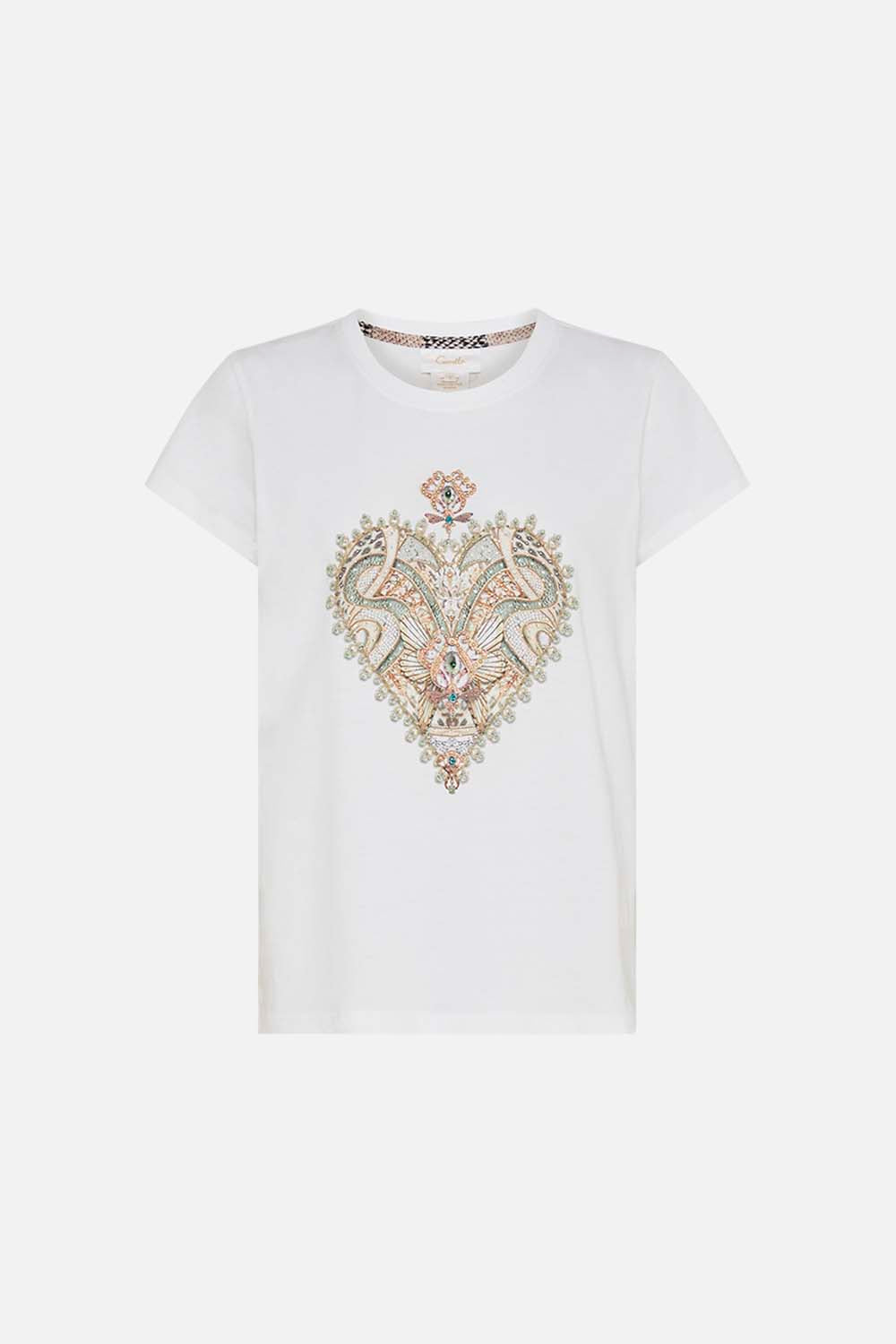 CAMILLA white graphic print t shirt Looking Glass Houses print
