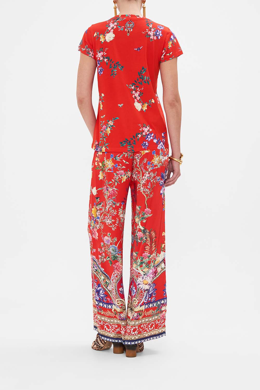 CAMILLA floral print t shirt in The Summer Palace print 