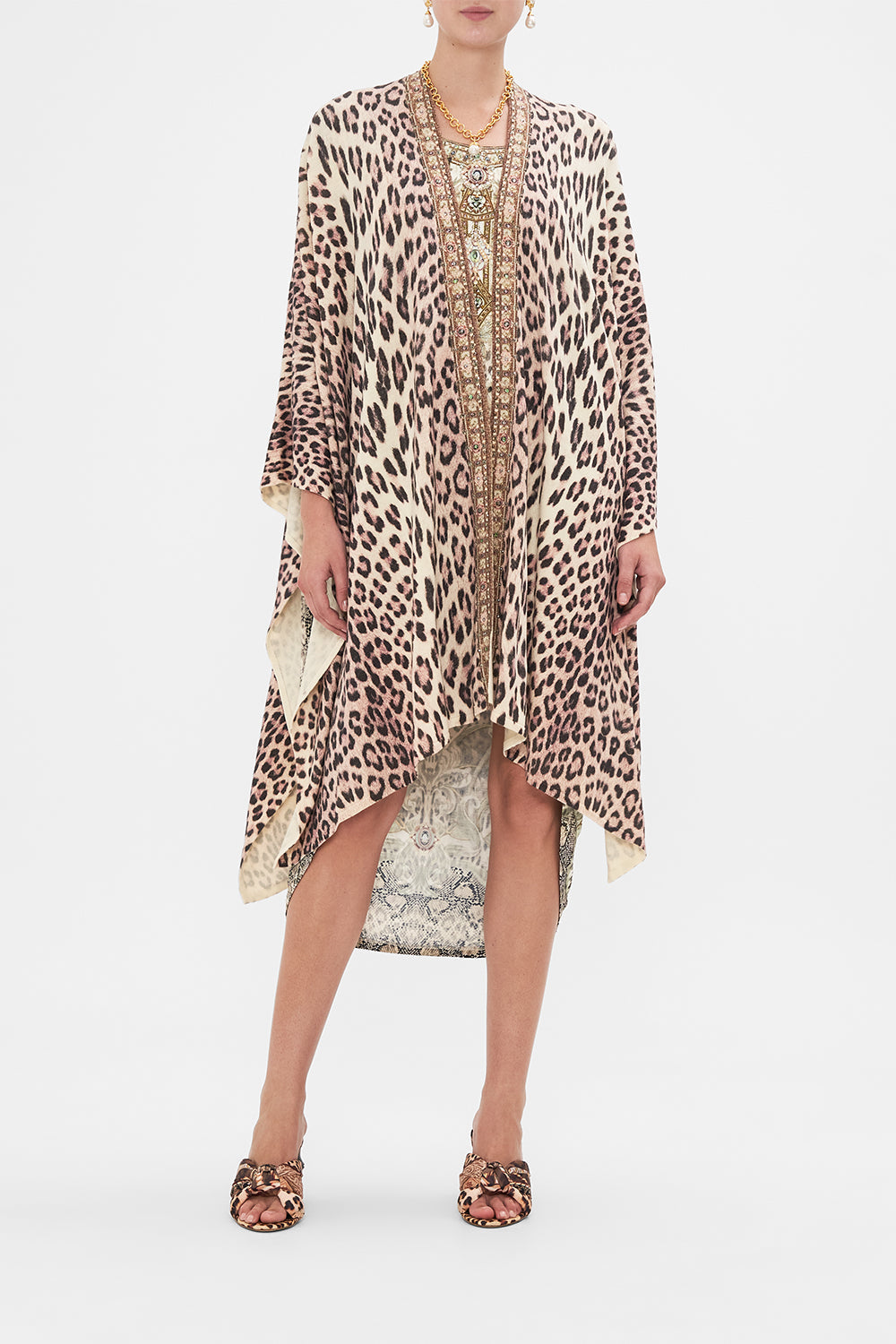 CAMILLA printed throw over in Looking Glass Houses print