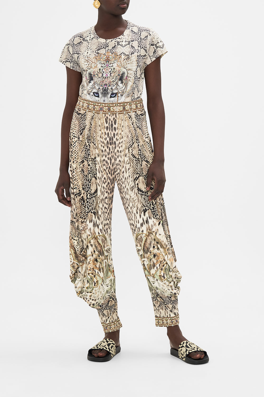 CAMILLA jersey pants in Looking Glass Houses print